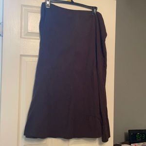 Mid calf cocoa skirt suede and lined